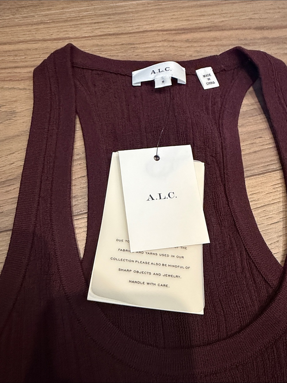 A.L.C. Women's Iris Tank Top in Deep Burgundy NWT Sz Small - Picture 2 of 5